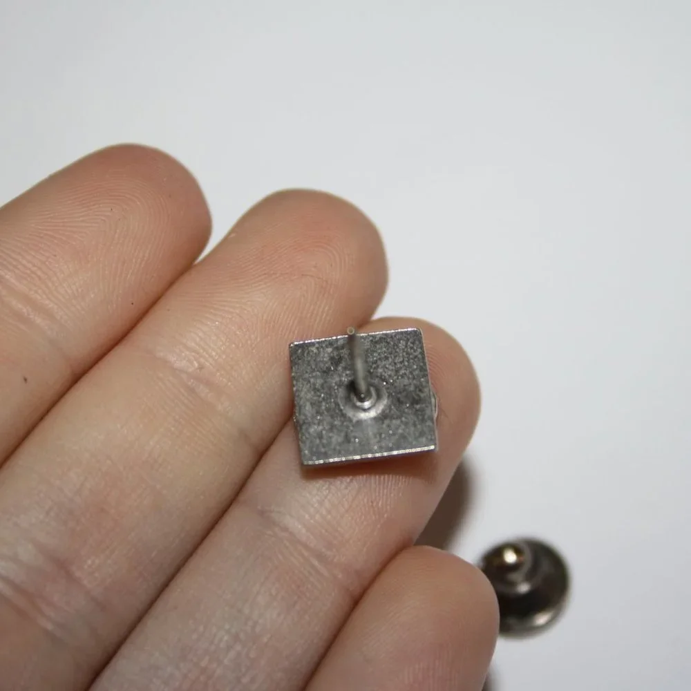 ⚫🕴️ Men’s Vintage Silver + Black Tie Pin · 3/8